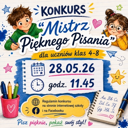 KONKURS  ,,MISTRZ PIĘKNEGO PISANIA”