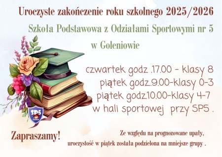 Uroczyste zakończenie roku szkolnego 2025/2026